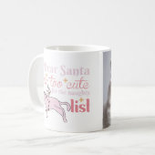 Mug Naughty List Cute Cat Photo Noël (Devant gauche)