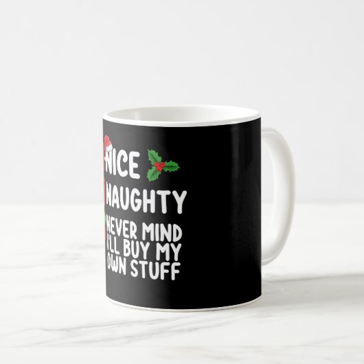 Mug Naughty Never Mind (Devant droit)