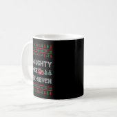 Mug Naughty Nice 6 7 Funny Brainrot Meme Ugly Xmas Six (Devant gauche)