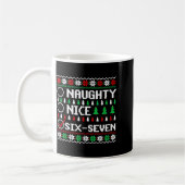 Mug Naughty Nice 6-7 Funny Brainrot Meme Ugly Xmas Six (Gauche)