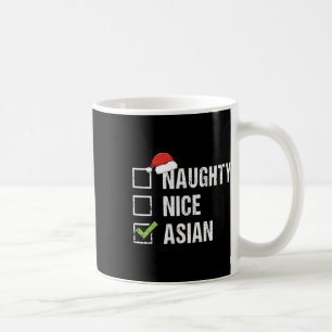 Mug Naughty Nice Asie asiatique Santa Hat Cadeau de No