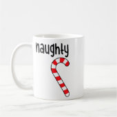 Mug Naughty Nice Matching Couples Pajamas de Noël (Gauche)
