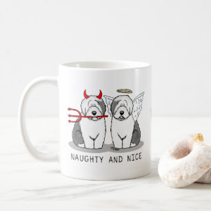 Mug Naughty & Nice Old English Sheepdogs (Grey 1)