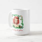 Mug Naughty & Nice Retro Christmas Pinup (Devant gauche)