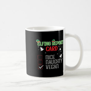 Mug Naughty Nice Vegan Report Card Correspondance Noël