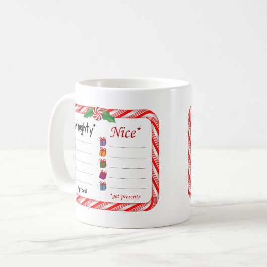 Mug Naughty ou Nice (Devant gauche)