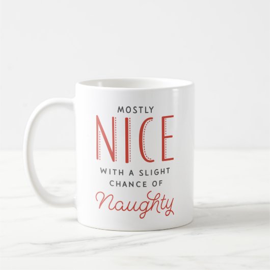 Mug Naughty ou Nice Drôle Dit Noël (Gauche)