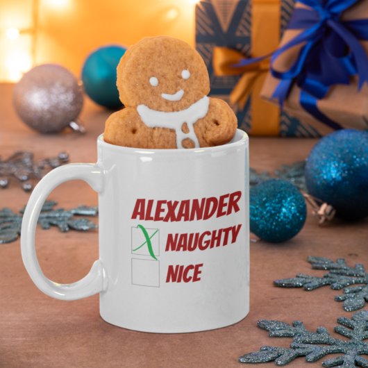 Mug Naughty personnalisé ou Nice Noël