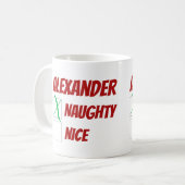 Mug Naughty personnalisé ou Nice Noël (Devant gauche)