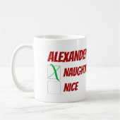 Mug Naughty personnalisé ou Nice Noël (Gauche)