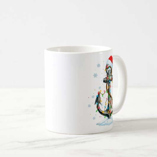 Mug Nautical Anchor Christmas Lights Boating Sailor (Devant droit)