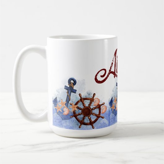 Mug Nautical Beach Wedding Bridesmaid Cadeau (Gauche)