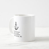 Mug Nautical Black Custom Boat Name (Devant gauche)