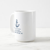 Mug Nautical Navy Blue Custom Boat Name (Devant gauche)