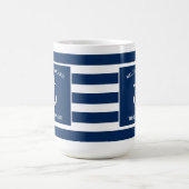 Mug Nautical Navy Blue Welcome Aboard Nom du bateau An (Centre)