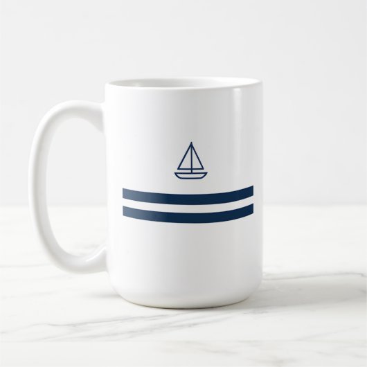 Mug Nautical Stripe Sailboat (Gauche)