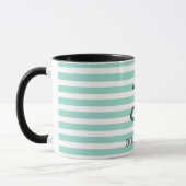 Mug Nautique,Ancre,Rayes Vert Menthe (Gauche)