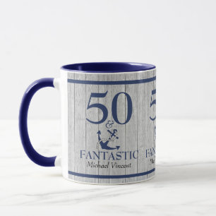 Mug Nautique Anniversaire 50 et Fantastic Marine Blue