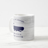 Mug Nautique Nom de famille Beach House Baleine Marine (Devant gauche)