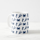 Mug Nautique Sea Animaux motifs homard crabe hippocamp (Devant gauche)