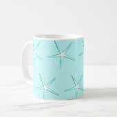 Mug Nautique Turquoise Bleu Motif de l'étoile de mer b (Devant gauche)