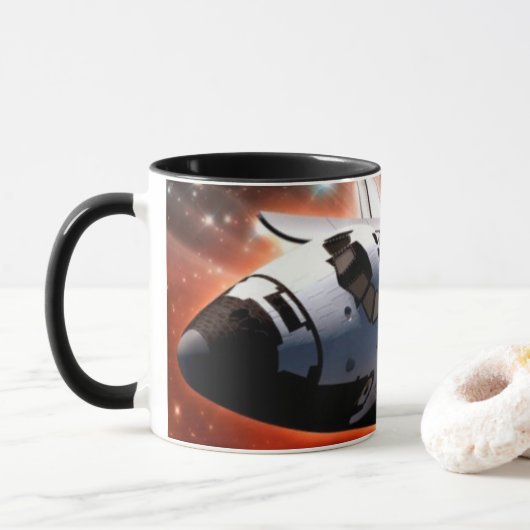 Mug Navette spatiale Atlantis Télescope spatial Hubble (Avec donut)