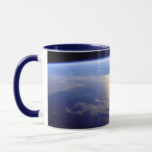 Mug Navette spatiale Robot Arm Terre Orbite Sunburst (Gauche)