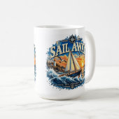Mug Naviguez Loin Naviguez l'Inconnu Bleu Nautical (Devant droit)