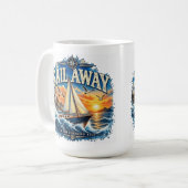 Mug Naviguez Loin Naviguez l'Inconnu Bleu Nautical (Devant gauche)