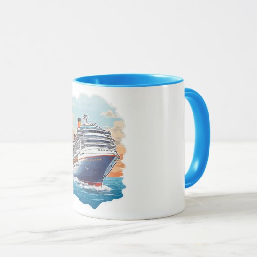 Mug Navire de croisière coloré (Devant droit)