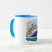 Mug Navire de croisière coloré (Devant gauche)