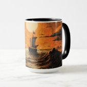 Mug Navire naviguant la nuit (Devant droit)