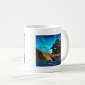 MUG NAVIRE PIRATE AU COUCHER DU SOLEIL (Devant droit)
