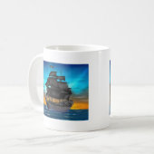 MUG NAVIRE PIRATE AU COUCHER DU SOLEIL (Devant gauche)