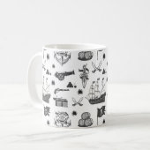 Mug Navires, Canons, épées et vin Pirate Thème (Devant gauche)