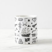 Mug Navires, Canons, épées et vin Pirate Thème (Centre)