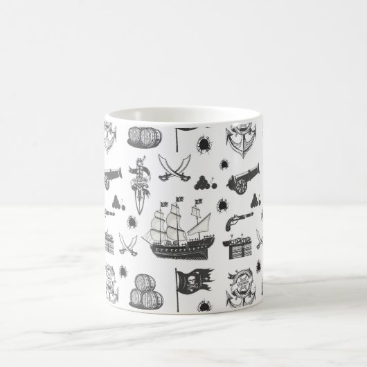 Mug Navires, Canons, épées et vin Pirate Thème (Centre)