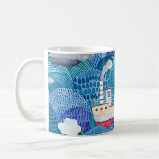 Mug Navires et phare : Aquarelle pour enfants