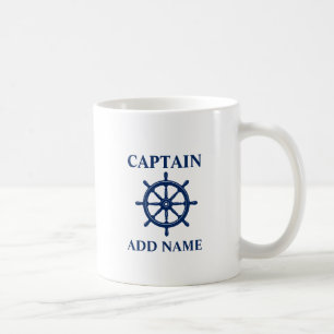 Mug Navires Roue avec nom de capitaine ou de bateau