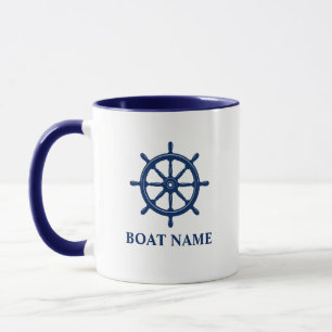 Mug Navires Vintages Roues et votre embarcation ou nom
