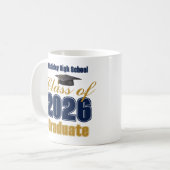 Mug Navy Blue Gold Class of 2026 Graduation (Devant gauche)