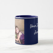 Mug Navy Blue Personnalisez le café cadeau MODÈLE PHOT (Centre)