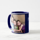 Mug Navy Blue Personnalisez le café cadeau MODÈLE PHOT (Devant gauche)