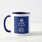 Mug Navy Blue Reste Calme Et A Ton Texte (Gauche)