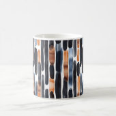 Mug Navy Blue Rust Orange Stripes (Centre)