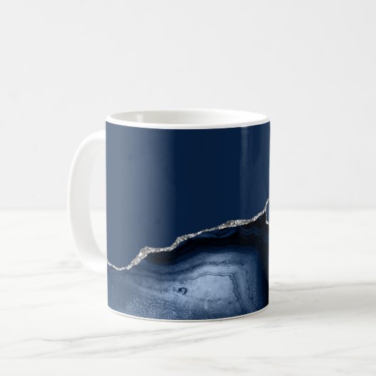 Mug Navy Blue Silver Agate (Devant gauche)