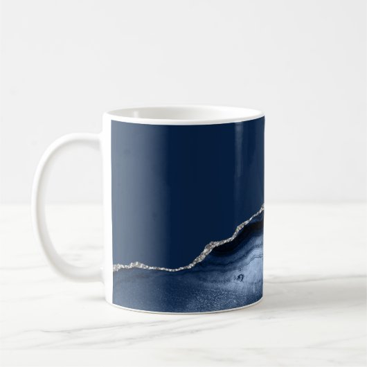 Mug Navy Blue Silver Agate (Gauche)