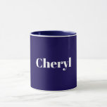 Mug Navy Blue Template, White Text, Customizable,<br><div class="desc">Navy blue template with white text,  ready to personalize with your own name/text.</div>