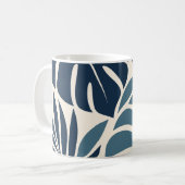 Mug Navy Blue Tropical Leaf Silhouette (Devant gauche)