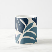 Mug Navy Blue Tropical Leaf Silhouette (Centre)